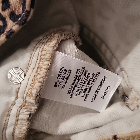 💥WONDERLY leopard skinny jeans mid rise ankle length sz 6 - Picture 3 of 6